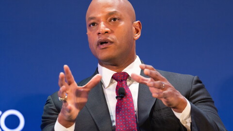 FILE - Maryland Gov. Wes Moore speaks at an event at the National Governors Association Winter Meeting, Feb. 19, 2026, in Washington. (AP Photo/Allison Robbert, File)