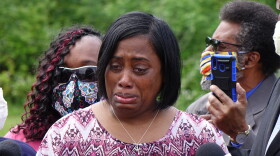 Demetree Wynn, mother of Dreasjon "Sean" Reed, speaks during a news conference, Wednesday, June 3, 2020, in near the site where Reed was killed, at West 62nd Street and North Michigan Road in Indianapolis.