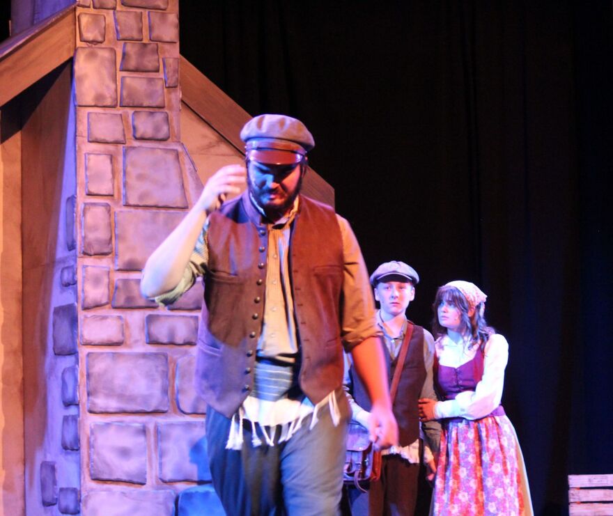 Letting his daughters buck tradition by choosing their own husbands does not come easy to Tevye the milkman (played by Lantz Hemmert).
