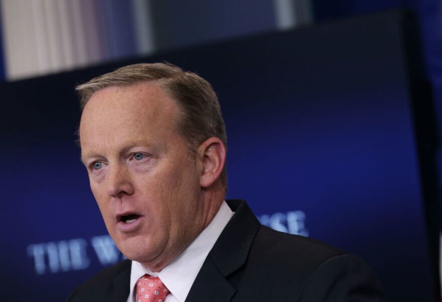 White House press secretary Sean Spicer spoke during a news briefing in June.