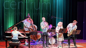 Anat Cohen (seated in front) watches her Blues Berries student band and Centrum's Jazz Port Townsend.