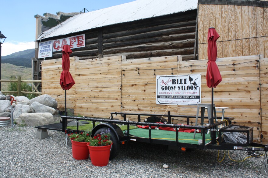  The Red’s Blue Goose Saloon stage where live music is held.