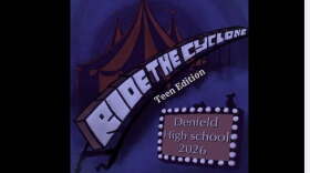 Dark illustration of a circus tent with "Ride the Cyclone" written diagonally across