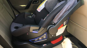 A sensor fits behind the padding in the car seat and when the driver gets out it will send a notifiction to their phone that they have a child in the backseat.