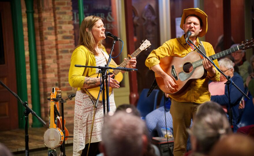 On February 5th, 2026 international recording and touring artists James & Art Adkins, Chris Staples, & The Rough & Tumble performed for a packed house of Pensacola music enthusiasts for the NPR broadcast of WUWF’s RadioLive held at the Pensacola Museum of Commerce the first Thursday of each month. Photo Credit Elizabeth Linn © all rights reserved