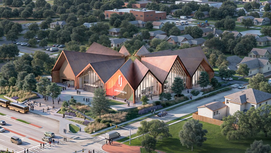 A rendering of the National Juneteenth Museum in Fort Worth, Texas, which is expected to open in 2028.
