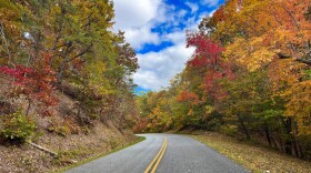 The Blue Ridge Parkway with fall foliage in 2022.