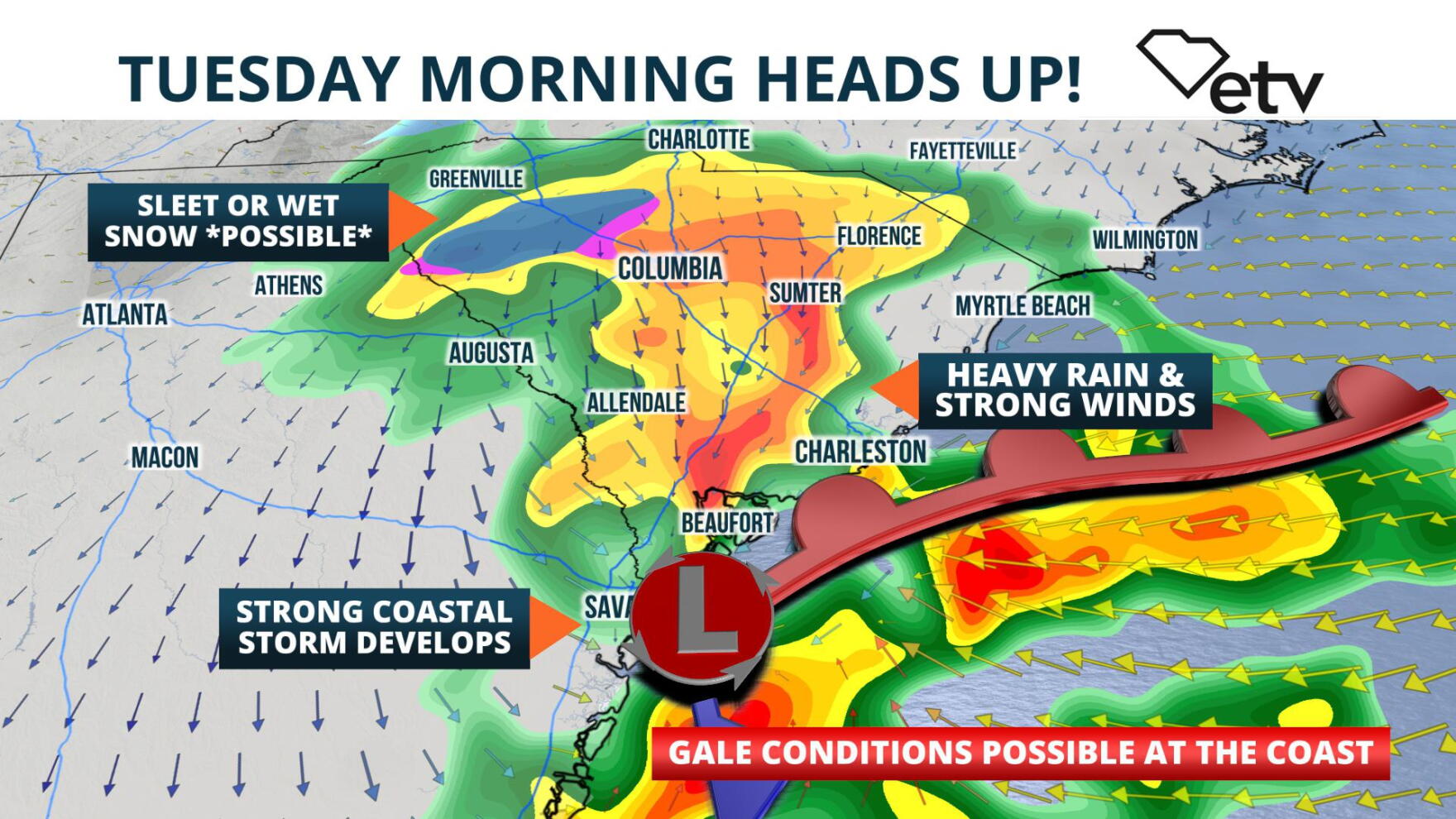 Heavy Rain, Strong Winds Likely Tuesday from Coastal Storm | South ...