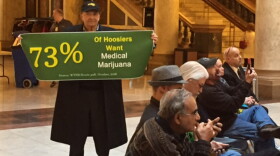 Supporters at the Statehouse meet in favor of medical cannabis in 2017.