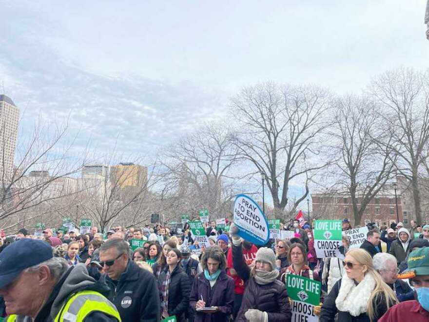 An anti-abortion rally at the Connecticut state Capitol in Hartford.