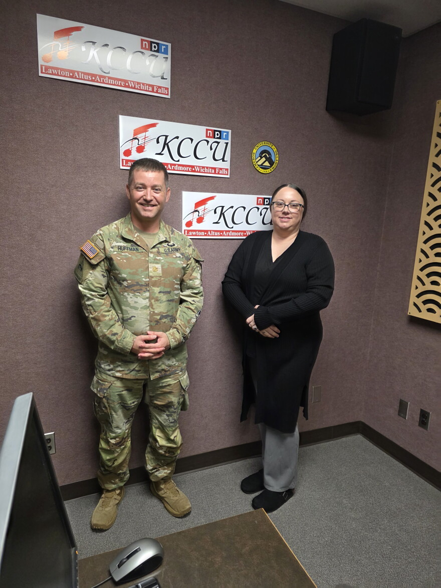 Maj. Steve Huffman and Amanda Purser