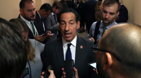 Rep. Jamie Raskin talks to the media after attending a meeting with the House Democratic caucus one day after House Speaker Nancy Pelosi announced that Democrats will start an impeachment injury. (Mark Wilson/Getty Images)