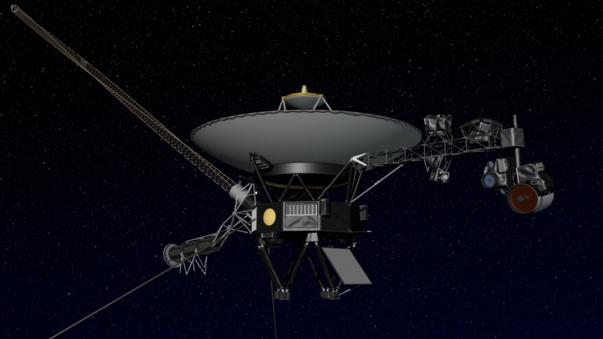Artist's concept of NASA's Voyager spacecraft. For 35 years, the probes have been beaming images and information back to Earth via a 23-watt transmitter.