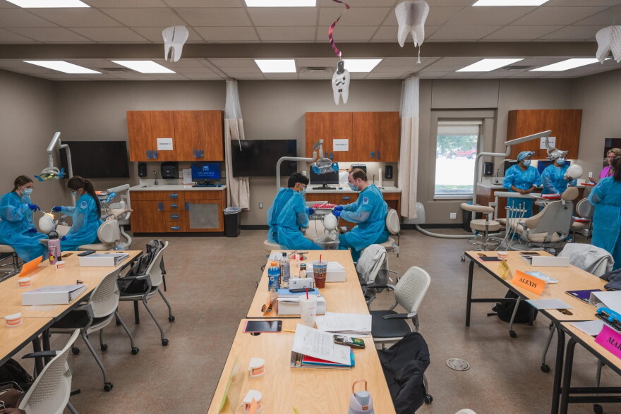 McLennan Community College dental assistant students practice sterilization and infection control during week two of their workforce program on July 22.