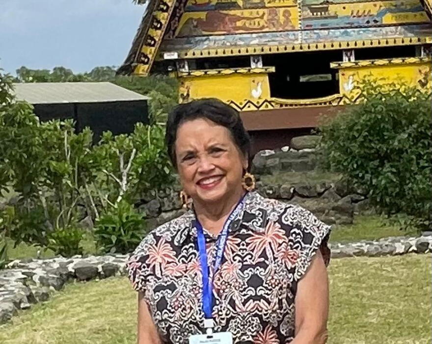 Guam Gov. Lou Leon Guerrero, shown here in Koror, Palau, on Sept. 2, 2026, told Pacific Island Forum leaderṡ that Guam wants to become a full member of the organization.