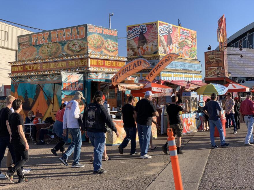 Trump reporters enter the Arizona State Fairgrounds 