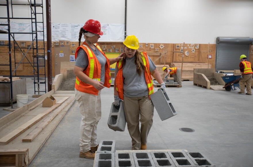 Inmates practicing a skills test as part of the TRAC program at the Washington Corrections Center for Women in Gig Harbor, Wash.