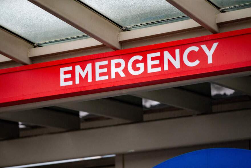 A sign at the entrance of the CHA Cambridge Hospital. (Jesse Costa/WBUR)