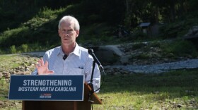 North Carolina Department of Environmental Quality Secretary Reid Wilson speaks in Burnsville on Friday, July 17, 2026.