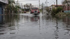 Streets in the Guaynabo suburb are flooded after Hurricane Maria made landfall, Sept. 21, 2017, in San Juan, Puerto Rico. The majority of the island has lost power, in San Juan many have been left without running water or cellphone service. (Alex Wroblewski/Getty Images)