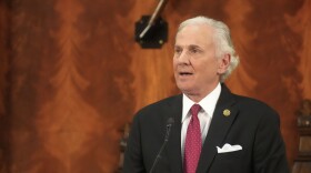 FILE - South Carolina Gov. Henry McMaster gives his State of the State address, Jan. 25, 2023, in Columbia, S.C. The governors of Virginia, West Virginia and South Carolina on Wednesday, May 31, joined the growing list of Republican-led states sending soldiers or other state law enforcement officers to the U.S. border with Mexico. (AP Photo/Meg Kinnard, File)