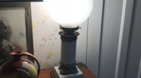 An antique lamp created by Myra and Ben Gardner