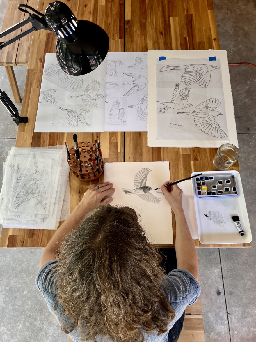 Jabs’ ARTservancy project [current work in progress pictured above] is inspired by the birds migrating through Forest Beach.