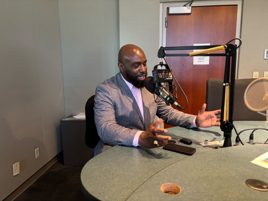 Carlos Perkins is serving his first term on the Indianapolis City-County Council. He talked politics and religion in the WFYI studios.