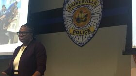 Commissioner Gigi Simmons held her second State of the District address on Wednesday. The address was hosted by the Black on Black Crime Task Force at the Gainesville Police Department. (Alcino Donadel/WUFT News)