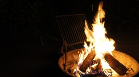 A burning campfire
