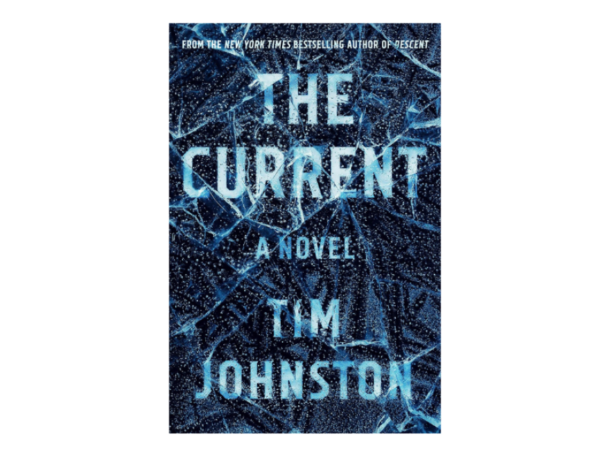 a book cover that says "the current" and shows cracked ice