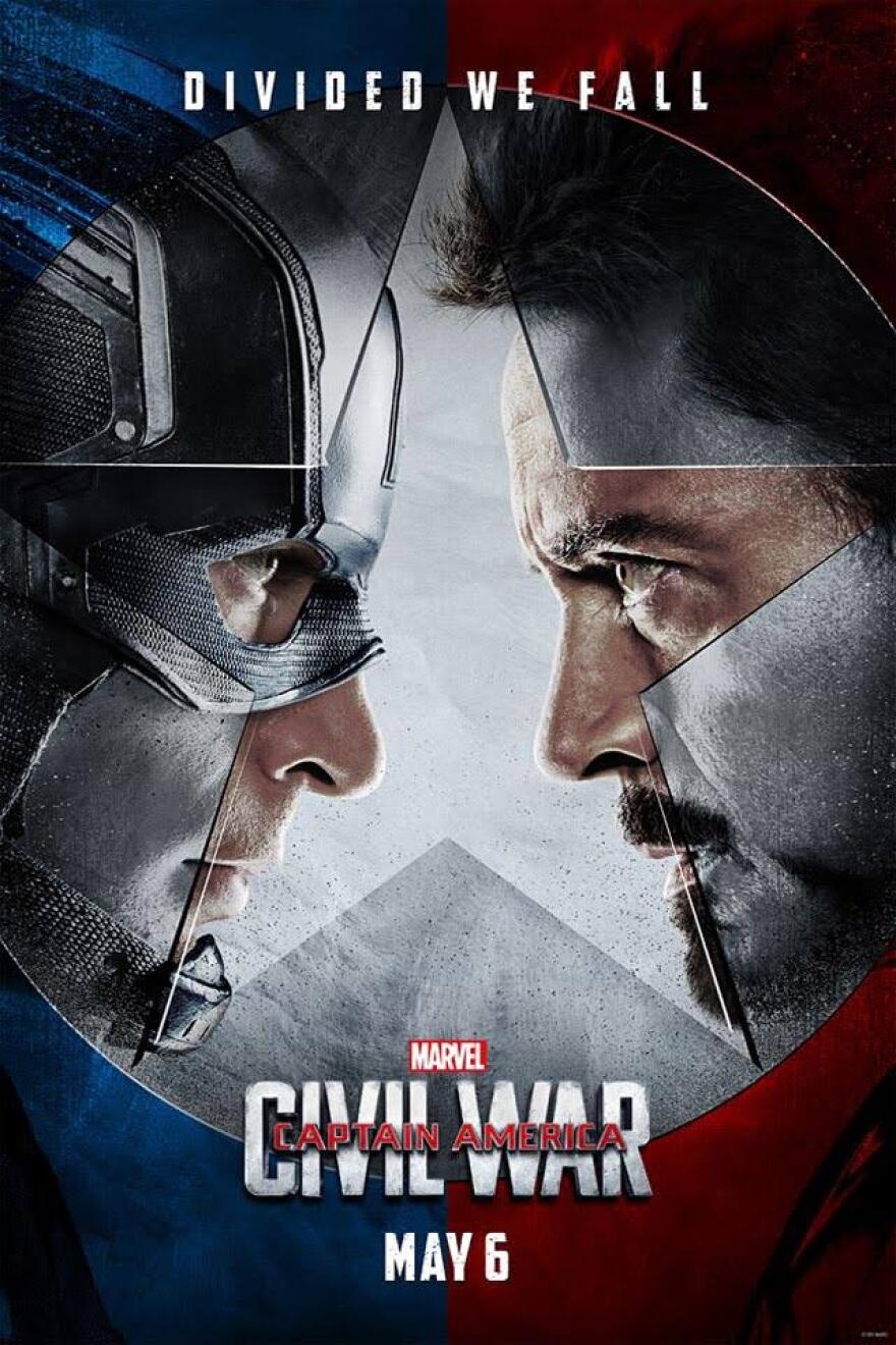 movie poster for Captain America:Civil War