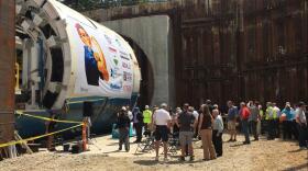 Rosie, the tunnel boring machine that's part of Akron's ongoing sewer project.