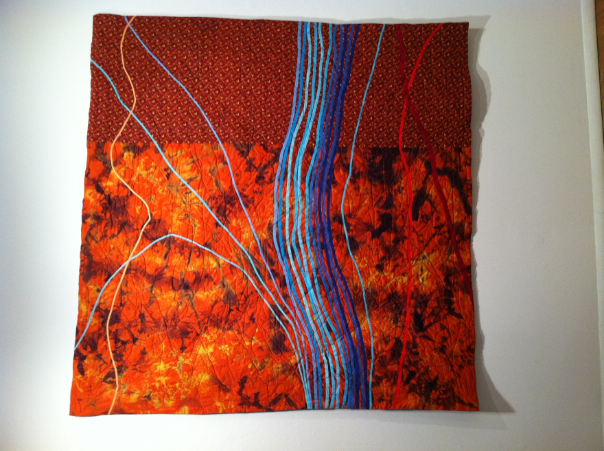 Quilt by Flint native Joe Cunningham Title: Up the Stream with Good Intentions