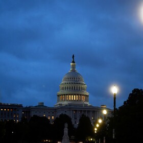 Early morning cloudy skies over the U.S. Capitol 