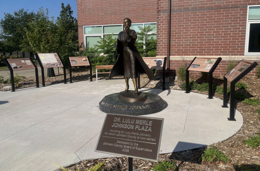 Johnson County will dedicate the commemorative Dr. Lulu Merle Johnson Plaza, featuring a bronze sculpture of Johnson and six panels that will tell her story and the history of Black Iowans, in Iowa City on Aug. 29.