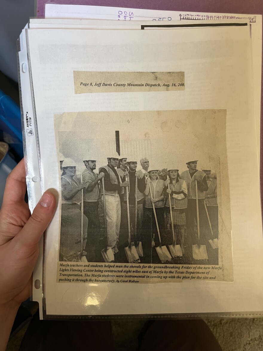 Marfa ISD students and teachers at the Marfa Lights Viewing Center groundbreaking.