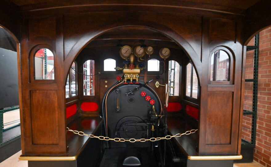 A view of the train cab, which Dan Hryhorcoff built.