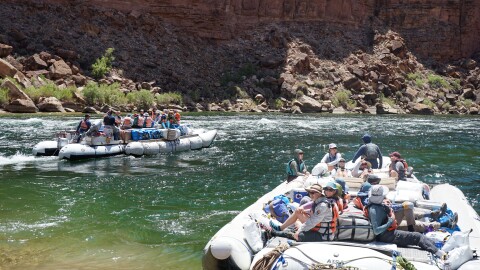 An Arizona Raft Adventures expedition down the Colorado River on May 28, 2026.