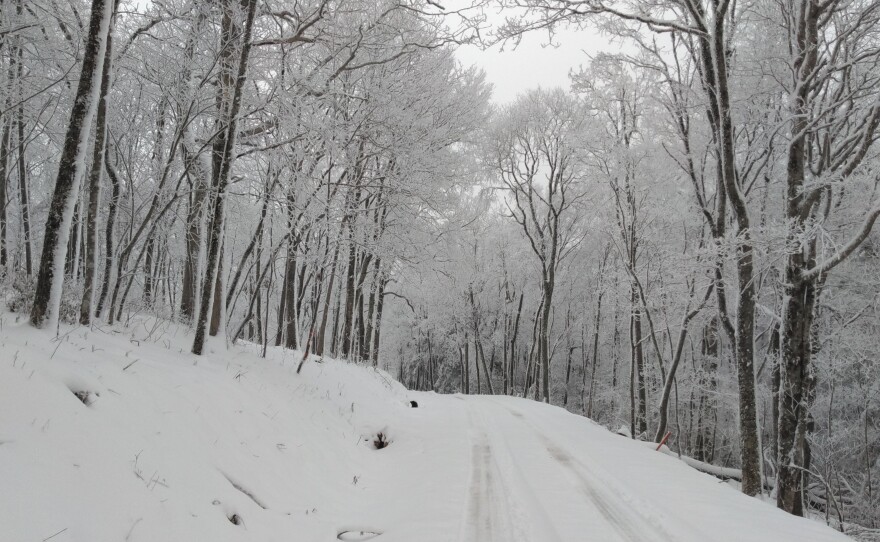 Images of a trip up to transmitter in wintertime.