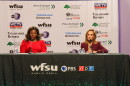 Candidates for Florida House District 9 race Republican Tracy Robinson (left) and Democrat incumbent Allison Tant (right) participate in a candidate forum hosted by the Capital Region News Collaborative and the League of Women Voters of Tallahassee.