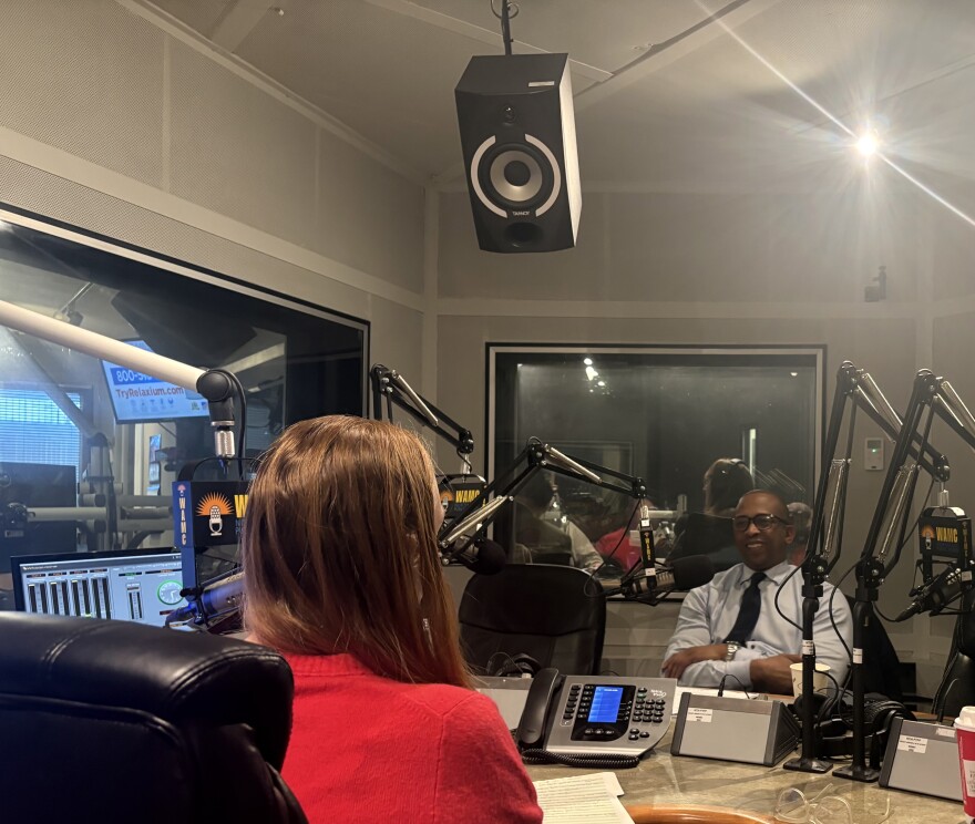 NY Secretary of State Walter Mosley speaking with NYMIH host Lauren Roberts