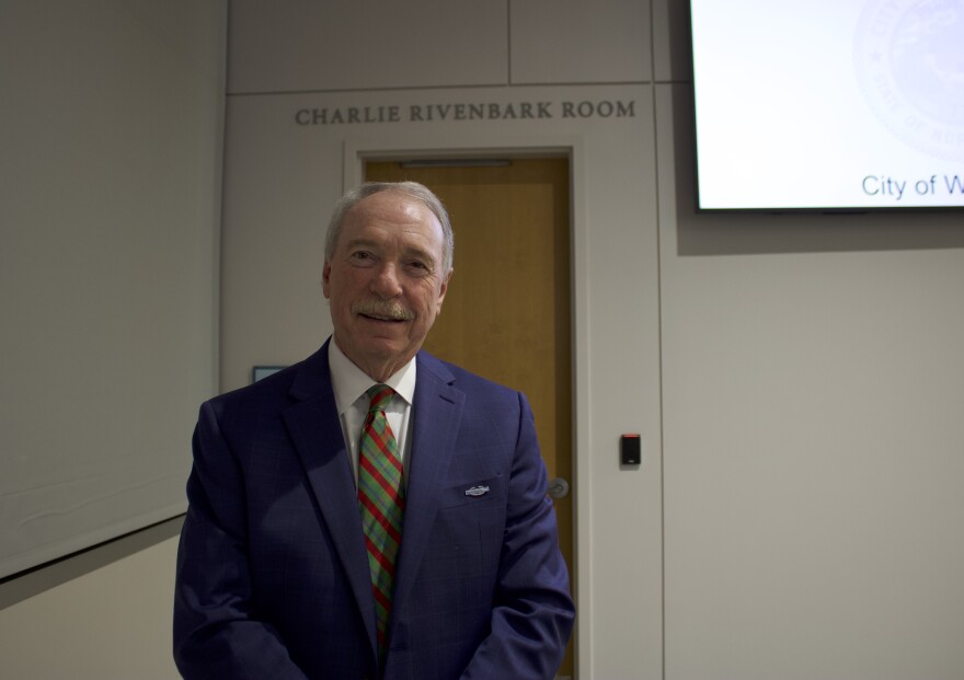 Charlie Rivenbark honored with a dedicated space at City Hall as he steps down from City Council, after serving on it for over two decades.