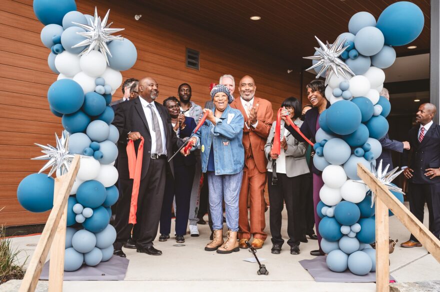 Community residents, project partners and public officials gathered for the grand opening of the Woodhill Center East development in Cleveland on Oct. 1.