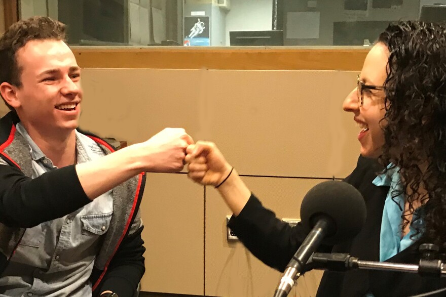 Actor Cole Winston who plays Stanley with director Samantha Joy Pearlman