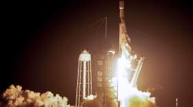 A SpaceX Falcon 9 rocket, carrying Intuitive Machines' lunar lander, lifts off from pad 39A at Kennedy Space Center in Cape Canaveral, Fla., early Thursday, Feb. 15, 2024. Intuitive Machines reported Friday, Feb. 23, 2024, that it’s communicating with its lander, Odysseus, and sending commands to acquire science data. But it noted: “We continue to learn more about the vehicle’s specific information” regarding location, overall health and positioning. (John Raoux/AP)
