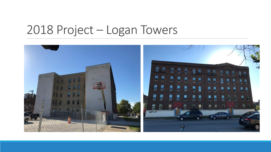 Hamilton County awarded funding to Talbert House for Logan Towers in 2018 and 2019. The project is expected to be complete by August 2021.