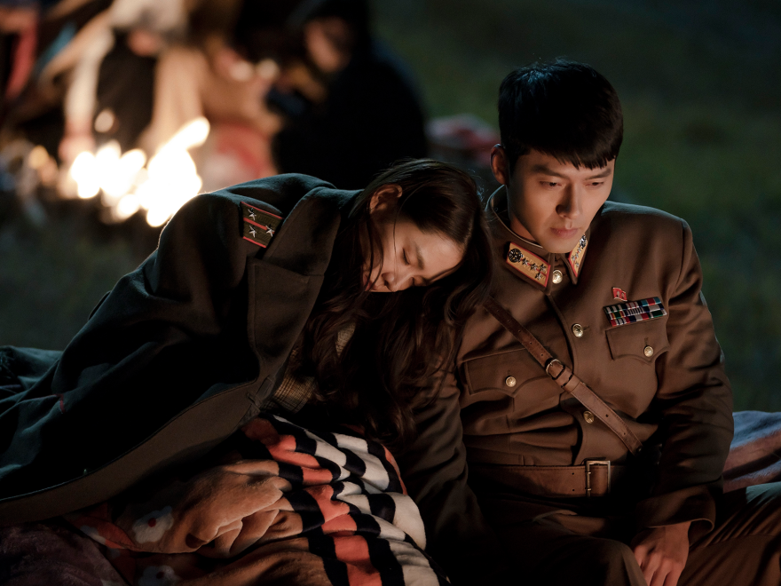 Son Ye-jin as Yoon Se-ri and Hyun Bin as Ri Jeong-hyeok in <em>Crash Landing on You.</em>