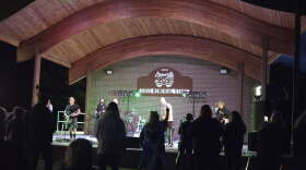 The Scottish Celtic rock band Skerryvore plays at the Doss Memorial Stage at Galva's Wiley Park.