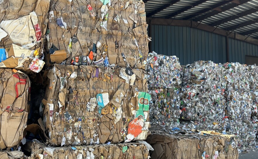 Bales of recycled material at RDS of Virginia in Portsmouth.